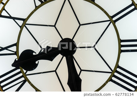 Vintage clock.Ancient ornamental clock face with roman numbers Vintage clock.Ancient ornamental clock face with roman numbers 62778134