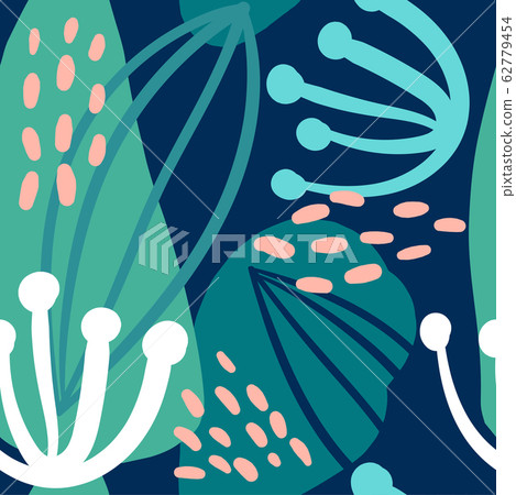 Vector Seamless Artistic Bright Tropical... - Stock Illustration ...