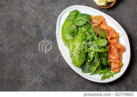 Low carbs salad. Spinach, rucola salad with Low carbs salad. Spinach, rucola salad with 62779665