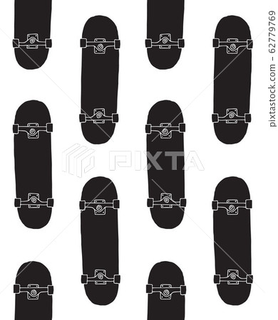 Vector seamless pattern of doodle skateboard 62779769