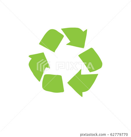 Vector hand drawn doodle green recycle symbol 62779770