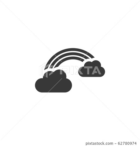 Rainbow and clouds. Isolated icon. Weather vector - Stock Illustration ...