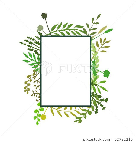 Floral frame great to place any text, quote or logo. Border made of hand drawn greenery, flowers Floral frame great to place any text, quote or logo. Border made of hand drawn greenery, flowers 62781216