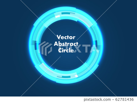 Abstract vector circle ring in neon blue. Vector illustration. 62781436