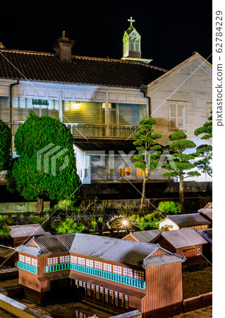 Dejima, Nagasaki Night view of the remains of the Waran Trading House [Nagasaki City] 62784229