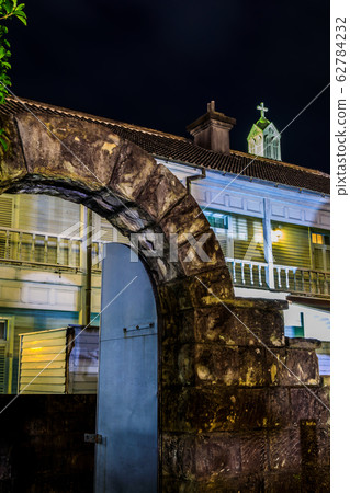 Dejima, Nagasaki Night view of the remains of the Waran Trading House [Nagasaki City] 62784232