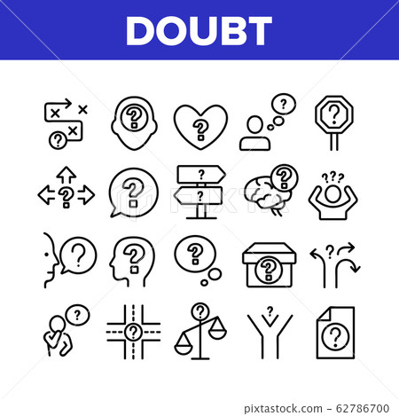 Doubt And Confusion Collection Icons Set Vector 62786700