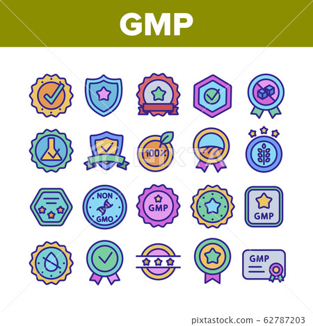 Gmp Certified Mark Collection Icons Set Vector 62787203