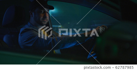 Man speaking to himself while driving 62787985