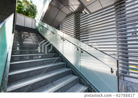Stairs leading to the pedestrian deck of Sendai Forest 62788817