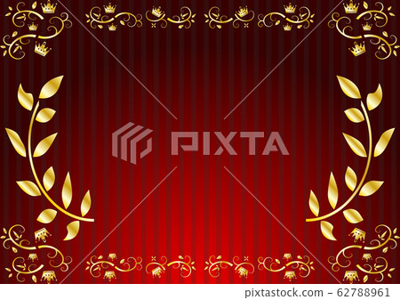 Laurel crown frame red stripe background 62788961