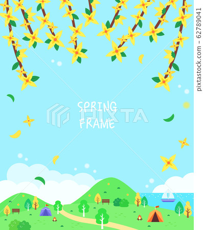Warm spring flowers landscape frame 3 Warm spring flowers landscape frame 3 62789041