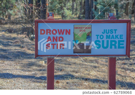Sign - Drown and Stir, Just to Make Sure. Near Overgaard in Sitgreaves National Forest, Navajo County, Arizona USA 62789068