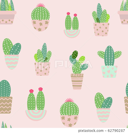 Cactus seamless pattern 62790287