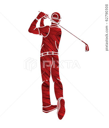 Golf player Golfer action cartoon sport graphic vector. Golf player Golfer action cartoon sport graphic vector. 62790308