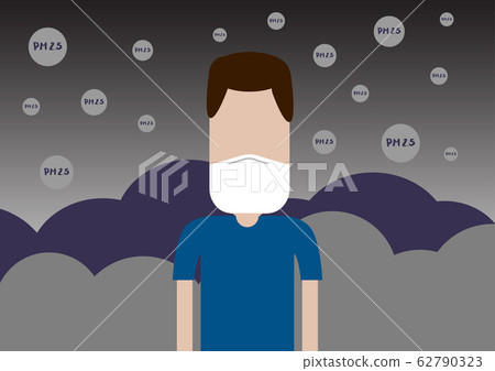 Vector of A Man Wearing a Protective Mask to 62790323