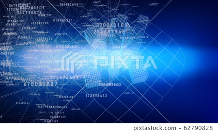 Abstract connections of digital numbers and 62790828