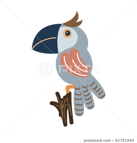 Vector blue parrot bird cartoon illustration. Vector blue parrot bird cartoon illustration. 62791849