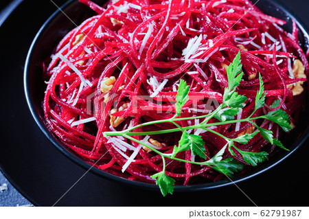 Close-up of healthy beetroot salad with walnuts Close-up of healthy beetroot salad with walnuts 62791987