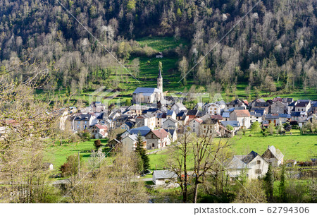 small mountain village in the French Pyrenees small mountain village in the French Pyrenees 62794306