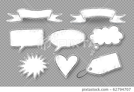 Vector set of grunge hand drawn speech bubbles - Stock Illustration ...