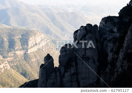 Landscape of Montserrat mountains in Catalonia, Spain.  62795127