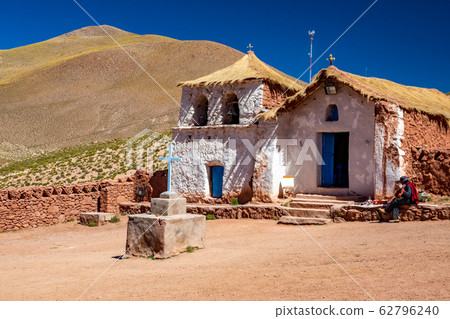 Straw roof church at Machuca village near San Pedro de Atacama Straw roof church at Machuca village near San Pedro de Atacama 62796240