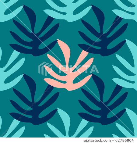 Vector seamless artistic bright tropical pattern with floral background print 62796904