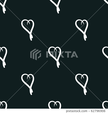 Seamless stylish pattern with pastel hand drawn hearts. Vector 62796906