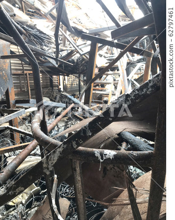 ruins from a fire damage 62797461