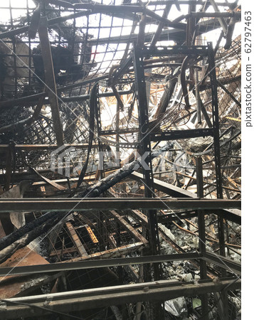 ruins from a fire damage 62797463