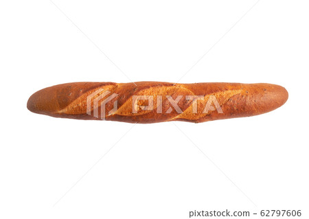 one crispy french baguettes isolated on white one crispy french baguettes isolated on white 62797606