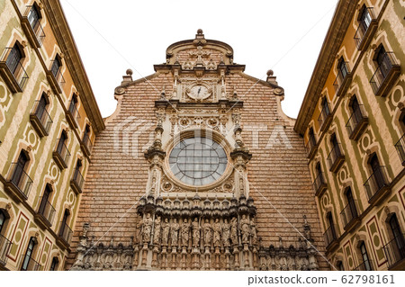 Montserrat Monastery facede in Spain, Barcelona 62798161
