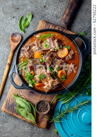 Beef ribs Bourguignon. Beef ribs stewed with 62798222