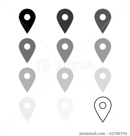 Placeholder flat symbol set, location vector icons Placeholder flat symbol set, location vector icons 62798759