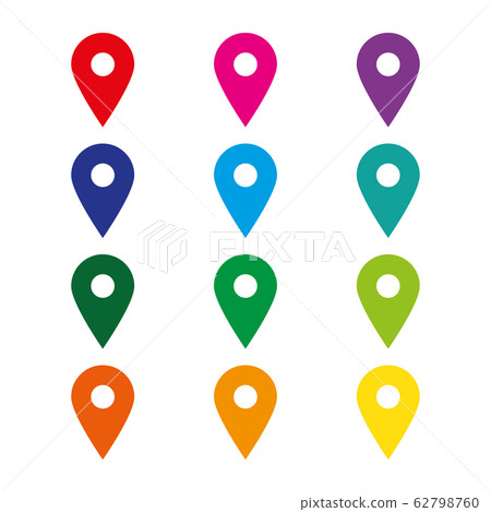 Placeholder flat symbol set, location vector icons 62798760