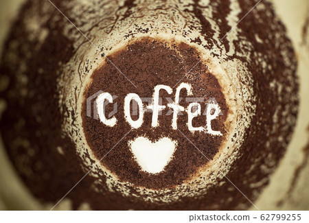 coffee and heart at the bottom of the coffee cup 62799255