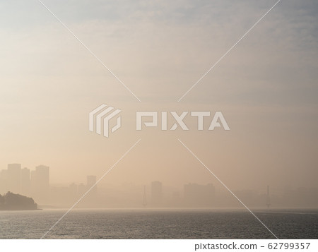 river in mist in morning 62799357
