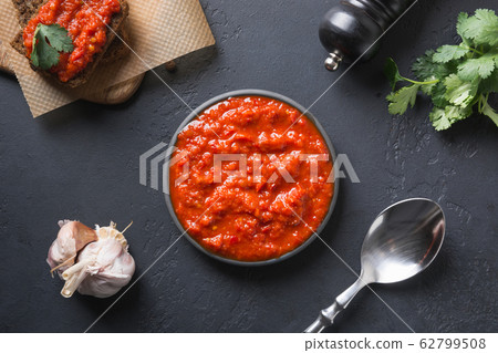 Tasty ajvar. Vegetable sauce or caviar of pepper 62799508