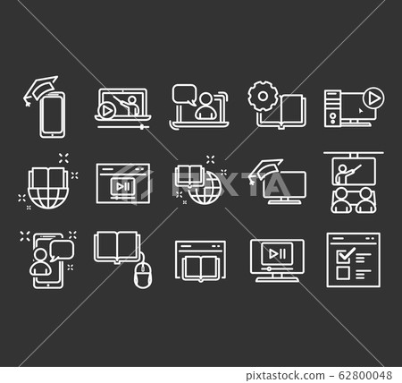 Online education icon set 62800048