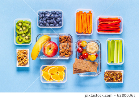 Healthy snack on a pastel background. Healthy snack on a pastel background. 62800365