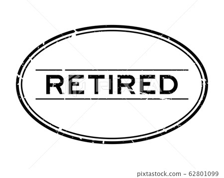 Grunge black retired word oval rubber seal stamp 62801099