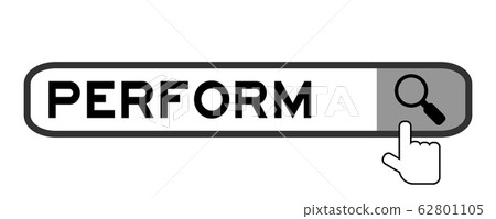 Search box with word perform and hand icon over Search box with word perform and hand icon over 62801105