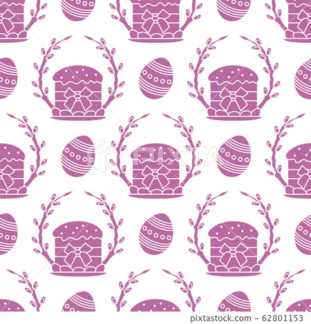 Vector seamless pattern Easter symbols Festive Egg 62801153
