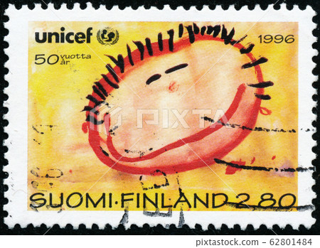Vintage stamp printed in Finland 1996 show United Vintage stamp printed in Finland 1996 show United 62801484