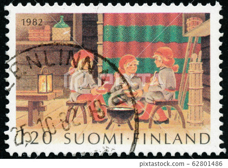 Vintage stamp printed in Finland 1982 show Vintage stamp printed in Finland 1982 show 62801486