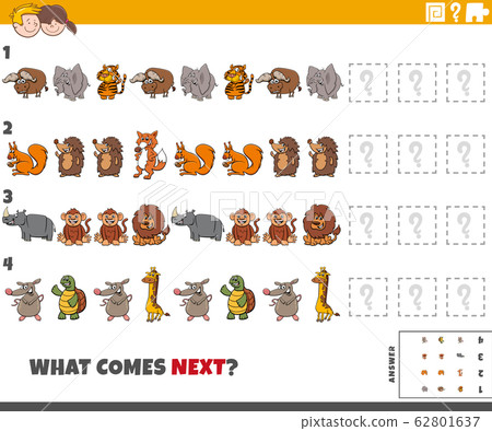 educational pattern game for kids with animals-插圖素材 [62801637] - PIXTA圖庫