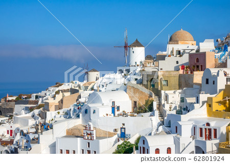 White Houses and Windmills on a Mountainside White Houses and Windmills on a Mountainside 62801924