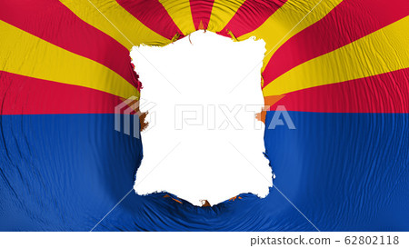 Square hole in the Arizona state flag Square hole in the Arizona state flag 62802118