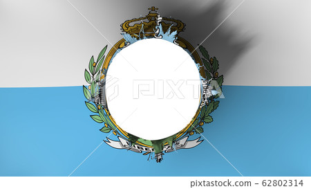 Hole cut in the flag of San Marino Hole cut in the flag of San Marino 62802314